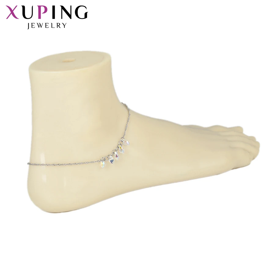 Xuping женский ножной браслет с кристаллами от Swarovski романтические модные ювелирные изделия AB цвета милые маленькие свежие Подарки Для Семьи S174.3-75037