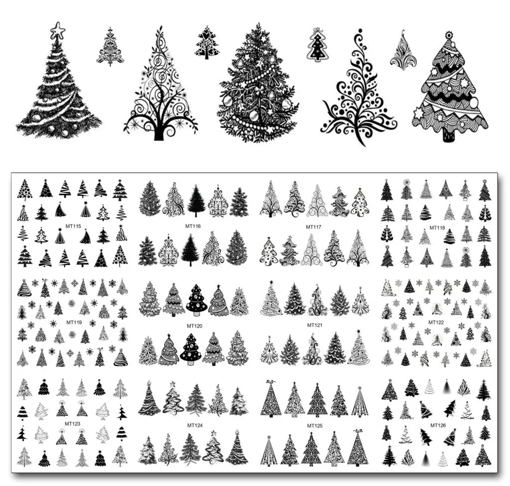 

12 Sheets/Lot Nail MT115-126 Mix Black Tree Nail Art Water Transfer Decal Sticker For Nail Art Tattoo (12 DESIGNS IN 1)