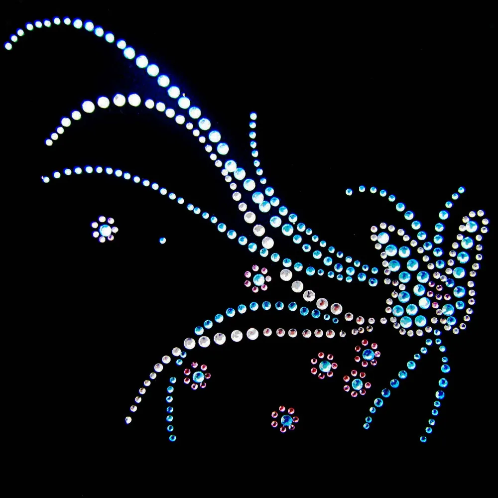 2pc/lot Elegant big butterfly rhinestones motif hot fix rhinestone