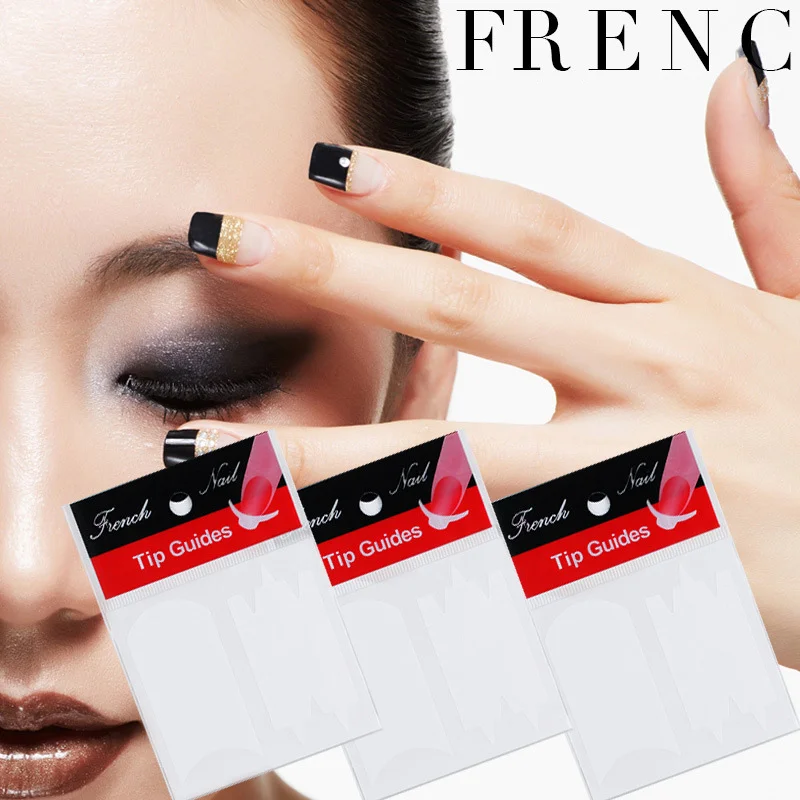 

10 Pcs Nails Guide Tips Stickers French Manicure Nail Art Decals for Nail DIY Styling Tools Manicue Nail Art French Stickers