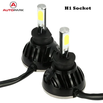 

Hot Sale One Pair 24W 2400LM H1 COB LED Light Headlight Fog Light DC 12V 24V Car Headlamp 6000K White Auto Car LED light