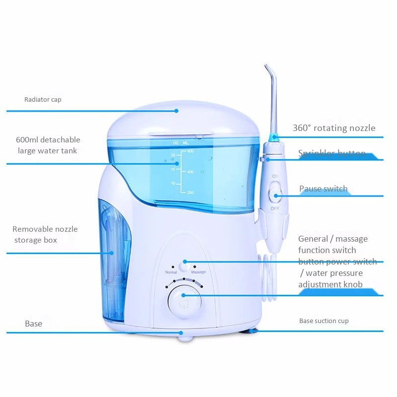 Fc288 водный ирригатор для полости рта, 7 шт., зубная нить 600 мл, зубная нить для гигиены полости рта, зубная нить для здоровья полости рта C