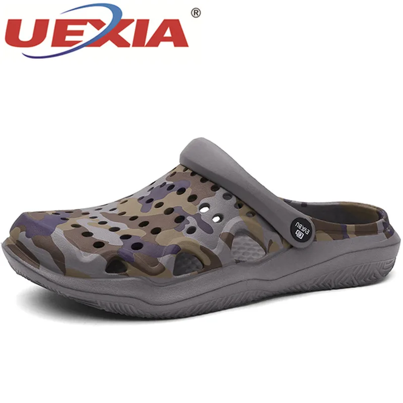 

UEXIA Summer Male Casual Shoes Camouflage Beach Slippers Men Flip Flops Sneaker Slipper Outdoor Beach Flats Soft Non Slip Slides