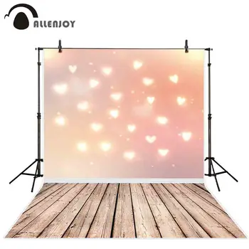 

Allenjoy photography backdrop wood floor heart love pastel wedding background photophone photocall photo studio props shoot