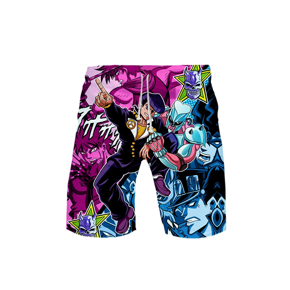 JOJO аниме 3d принт крутые модные пляжные повседневные шорты базовые летние шорты мужские высокие уличные удобные kpop шорты хипстер - Цвет: Черный