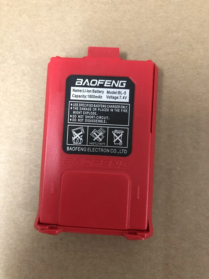 BL-5 Baofeng UV-5R батарея для рации 1800 mAh 100% оригинал Li-аккумулятор для baofeng UV-5RE UV-5RA UV-5R dm-5R плюс красный цвет