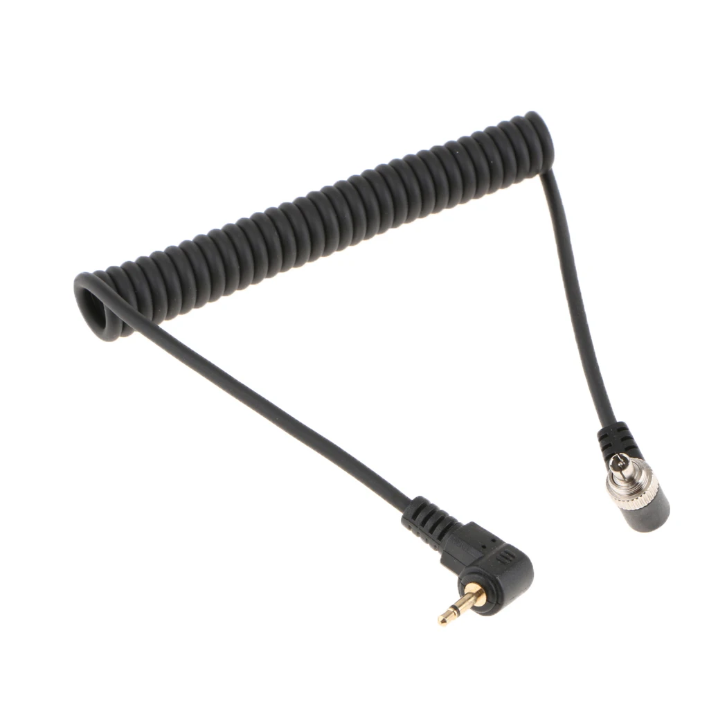 2.5mm to Male Flash PC Sync Cable Cord with Screw Lock for Canon SLR Camera