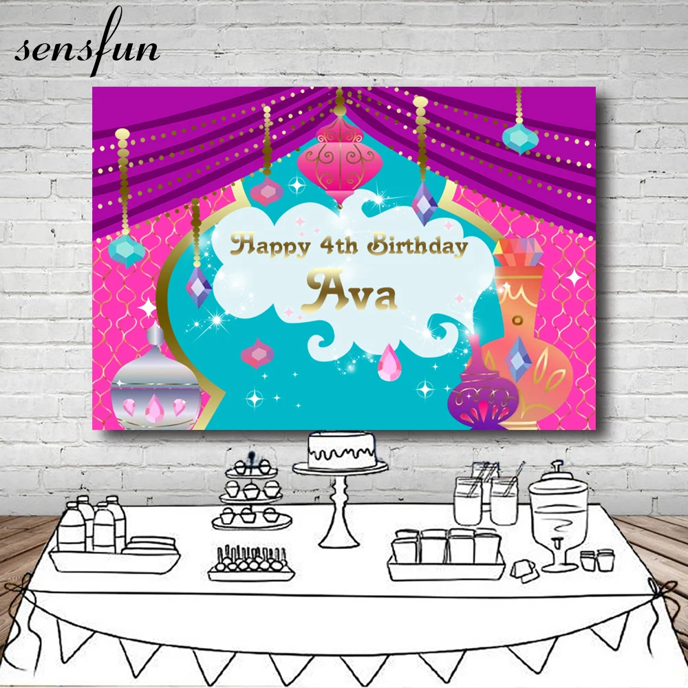 

7x5FT Vinyl Shimmer Shine Purple Curtain Pattern Flowers Pots View Backdrop Sparkle Girls Birthday Party Backgrounds Photocall