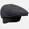 HT1852 Men Cap Hat Classic Autumn Winter Hat Vintage Flat Beret Cap Warm Ivy Newsboy Cap Casual Earflap Dad Hat Berets for Men ► Photo 1/6
