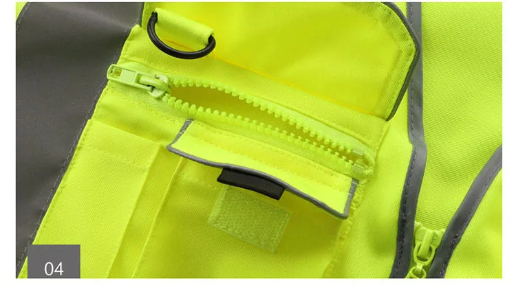 CCGK Reflective Vest High Visibility Safety Clothing Multi pockets Fluorescent Clothes For Outdoor Working Running Cycling Sport (10)