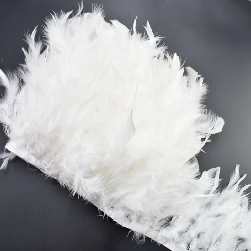 

10Meters white fluffy Turkey feathers trim fringe 10-15cm DIY feather ribbon carnival Clothing Party decorations crafts plumes
