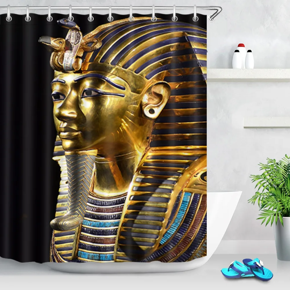 

Bathroom Products Shower Curtains Bath Curtain Waterproof Accessories Ancient Egypt Pharaoh Statue Pyramid The Shower Curtain