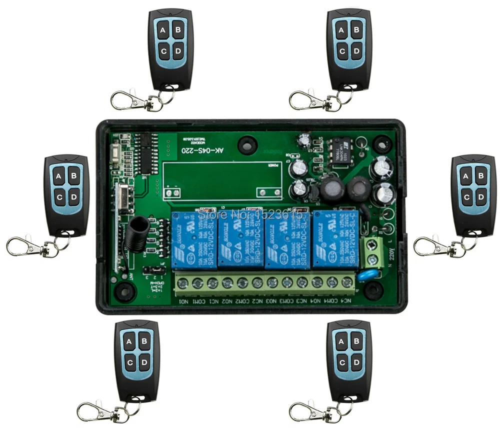

AC 85V 110V 220V 250V 4CH RF Wireless Remote Control System Radio Wireless Lighting Switch 315Mhz/433Mhz Receiver Transmitter