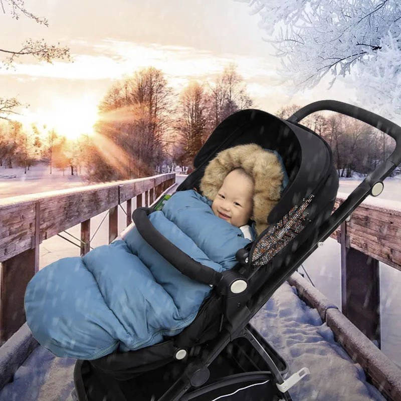 2019 Детская коляска детский спальный мешок зимняя прогулочная коляска ножная муфта толстый теплый конверт для инвалидных колясок для
