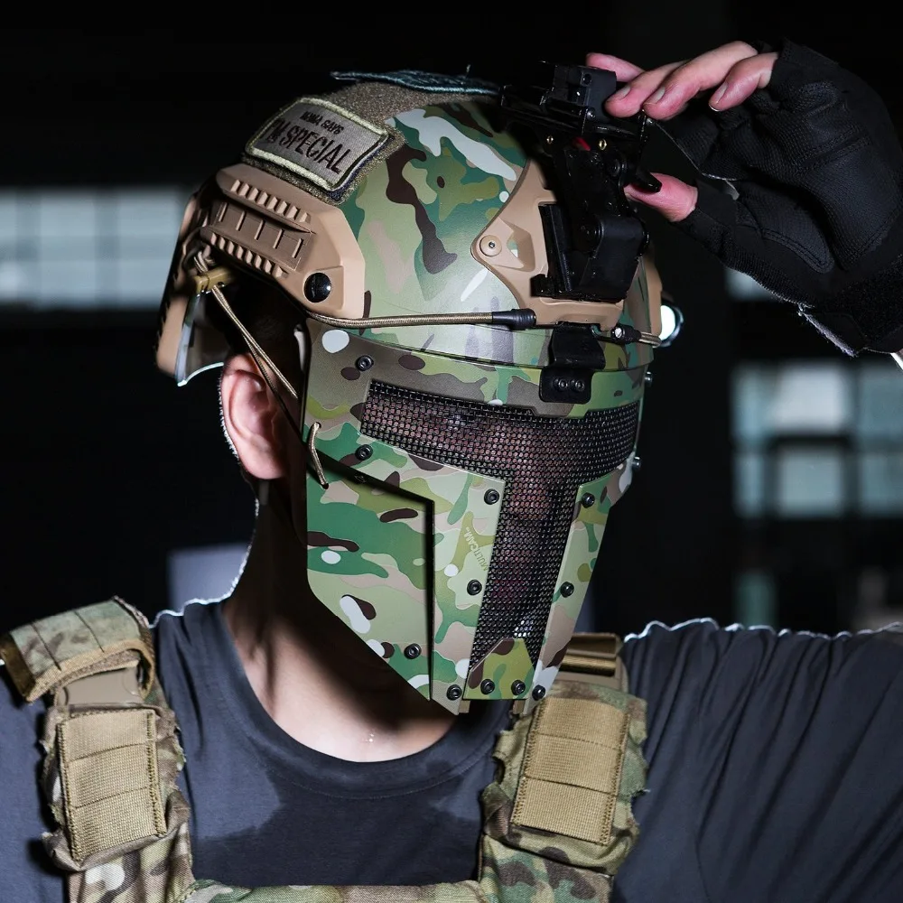 Airsoft тактический Mesh Маска анфас Сталь маска быстро шлем маска