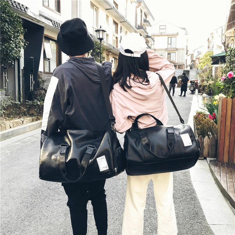 النساء الرجال للجنسين السفر حقيبة يد الشاطئ حقيبة كتف Crossbody حقيبة بو قدرة كبيرة الأزياء الأزواج القماش الخشن حزمة الساخن بيع