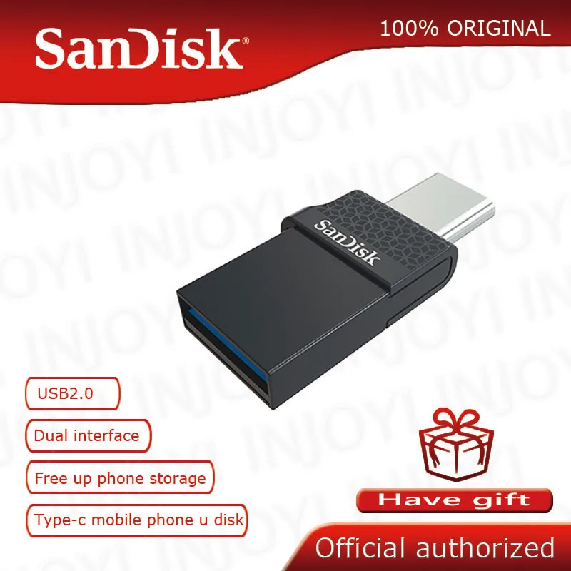 

Sandisk Type-C USB Dual OTG USB Flash Drive 32GB 16GB 64GB 128GB high speed Multifunctional Pen Drives 2.0 PenDrives