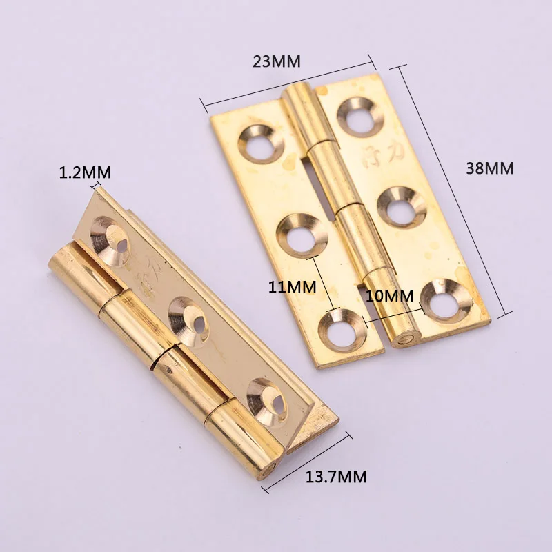 Kitchen Furniture Durable Connector Hardware About 6 Holes 1.5 Inch Brass Hinge Furniture Hinge Length 38 mm Applicable Door