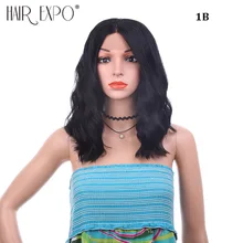 16inch Body Wave Synthetic Lace Front Wig Brown Heat Resistant Natural Short Black Bob Wig For Women Hair Expo City 16inch Body Wave Synthetic Lace Front Wig Brown Heat Resistant Natural Short Black Bob Wig For Women Hair Expo City