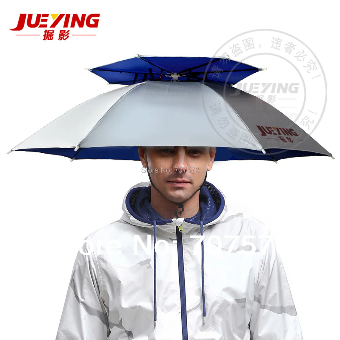 360 degree All round Umbrella hat double layer outdoor anti uv umbrella