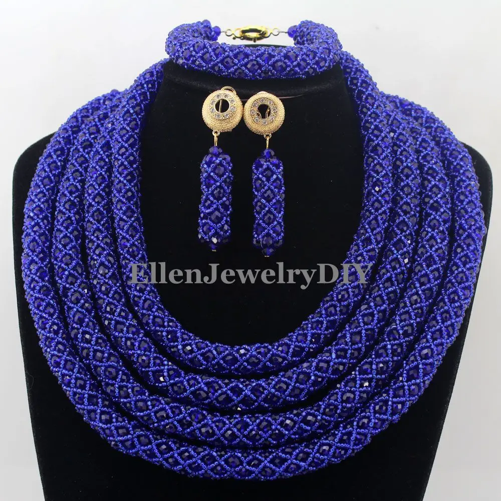 African beads Jewelry Sets Nigerian Wedding Beads Jewelry Set Bridal Statement beaded necklace Set Statement W12667