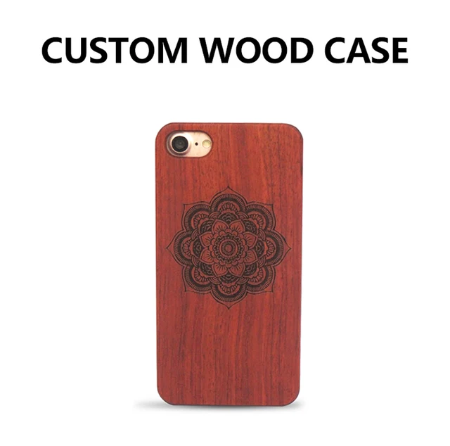 50 Pcs Hot Customize Bamboo Wood Skull Carving Case For Iphone