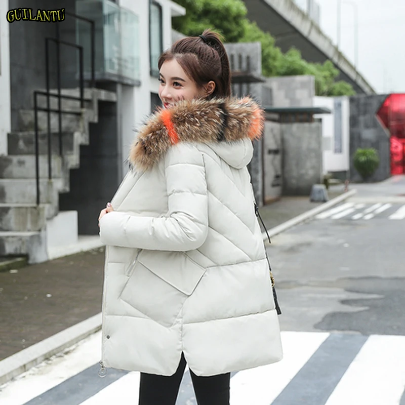 

2019 Fashion Fur Collar Hooded Parka Winter Women Coat Thickening Down Cotton Padded Jacket Female Plus Size Long Parkas Mujer