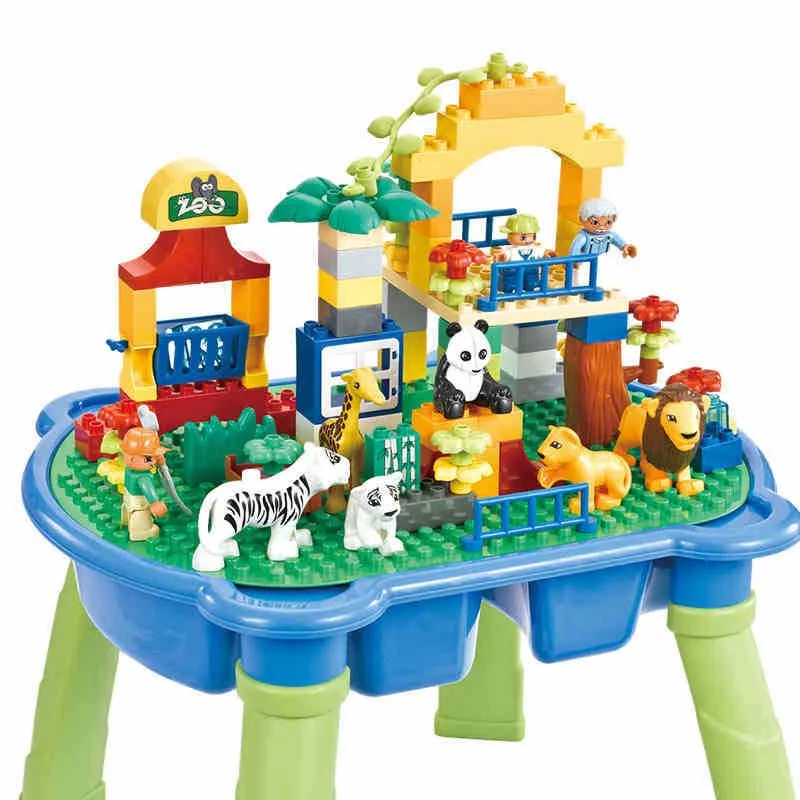 

Children's Toys Multi-functional Building Blocks Puzzle Assembly Large Particles Amusement Park With Tables for Children Toys