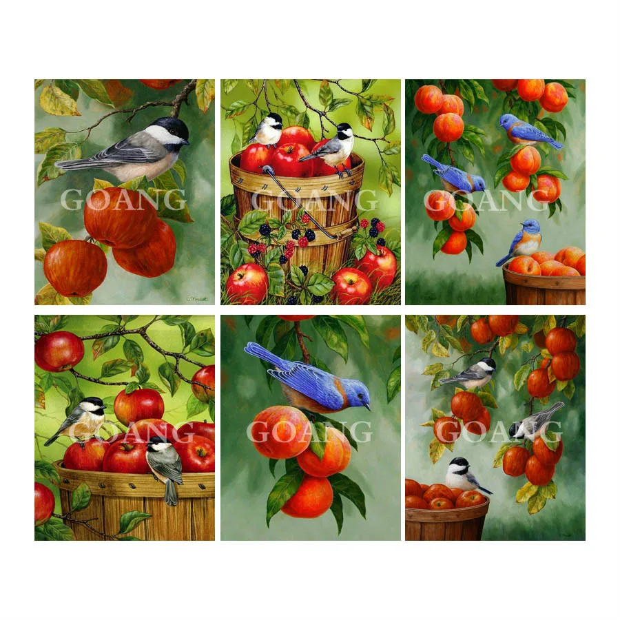 

Diamond Painting Cross Stitch kits Diamond Embroidery full square Diamond mosaic home decor apple tree and bird
