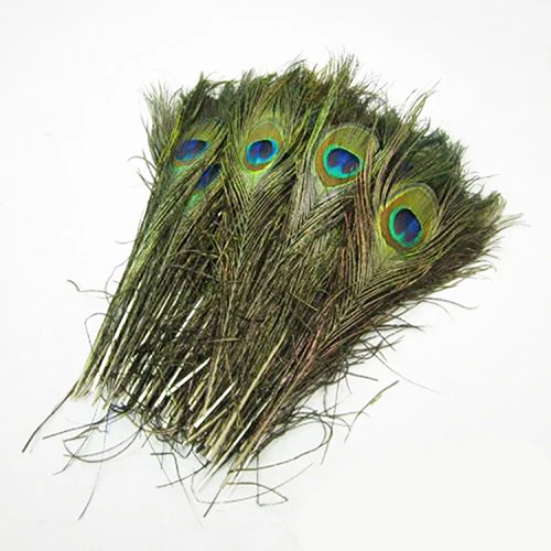30Pcs Natural Peacock Feathers DIY Handmade Tool length 25-30CM Beautiful Tail Eye Crafts Home Party Deco | Дом и сад