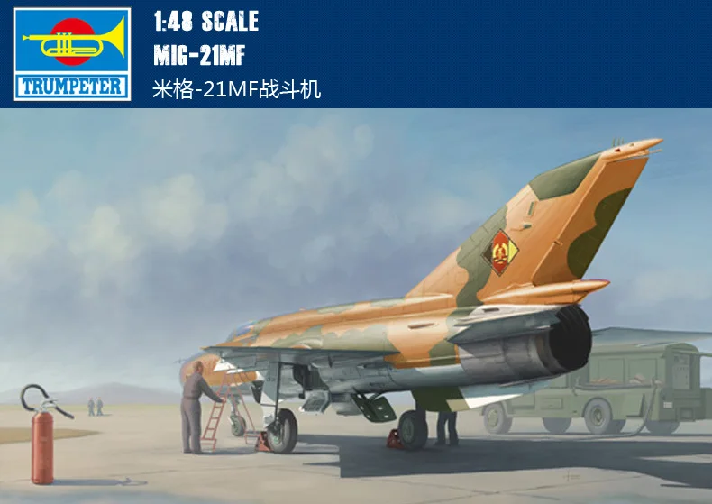 

Trumpet 02863 1:48 Russian Mig-21MF Fighter Assembly Model Building Kits Toy