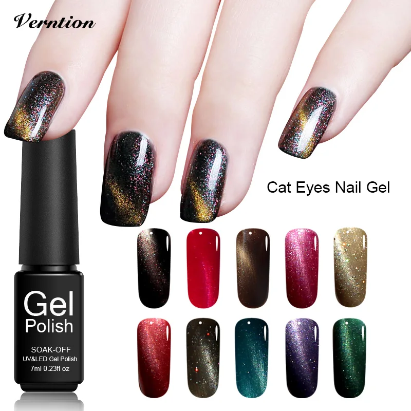 Verntion 7 мл Магнитная Cat Eye Gel Лаки длительный магнит Uv Led гель лак для ногтей полу