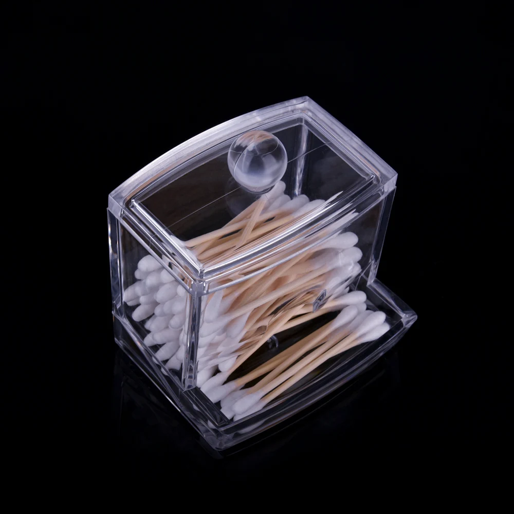 

Makeup Storage Box Clear Acrylic Cotton Swabs Holder Box Cotton Buds Storage Box Cosmetics Organizer Desktop Organizers Home Use