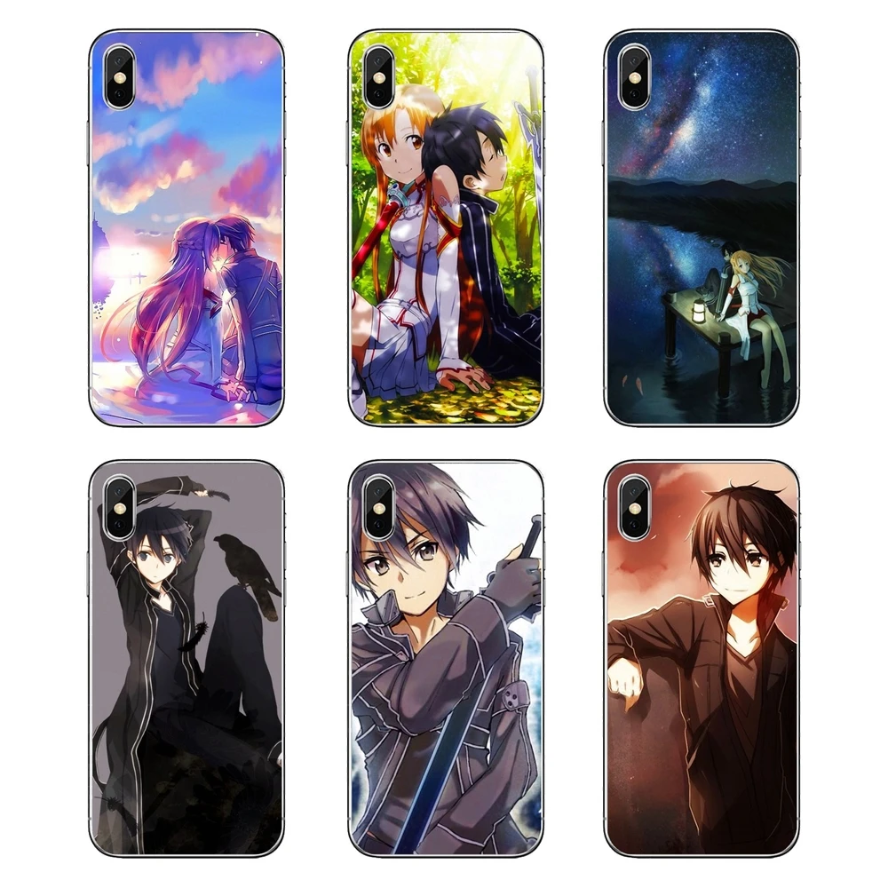 Soft Shell Case For Samsung Galaxy A5 A6 A7 A8 A9 J4 J5 J7 J8 2017 2018 Plus Prime Kirito Sword Art Online Print SAO Japan Anime |