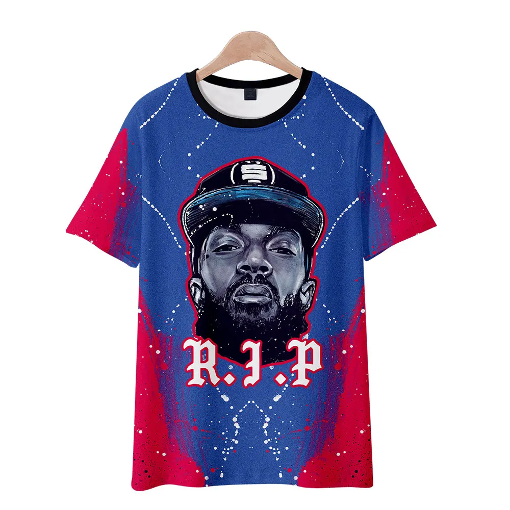 NIPSEY HUSSLE T Shirt Men Harajuku Streetwear Summer 3d Print T-shirt Mens Clothing Casual Oversized T Shirt Hip Hop Custom