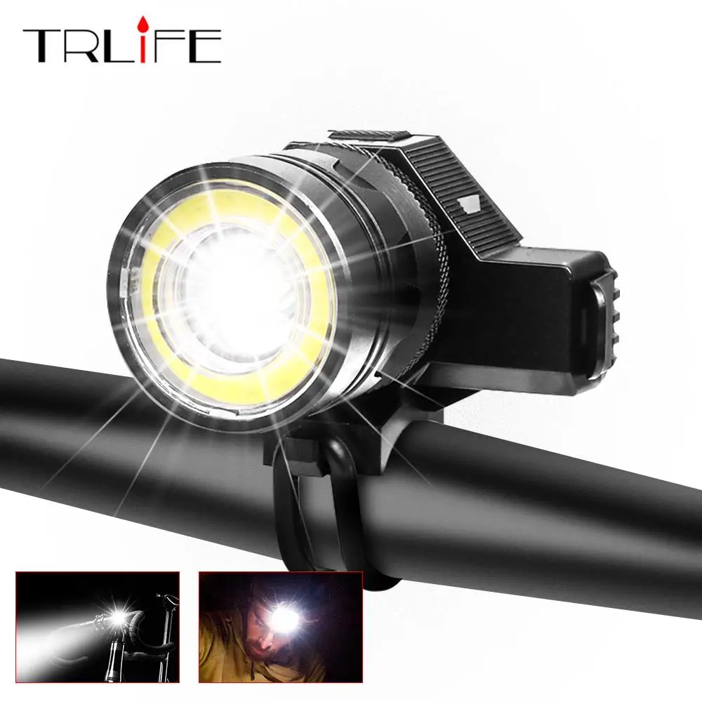 Discount 2 in 1 Bike Light USB Rechargeable Headlamp For Bicycle Headlight with Bike Computer Horn Bell Mountain Bike Cycling Lights 0
