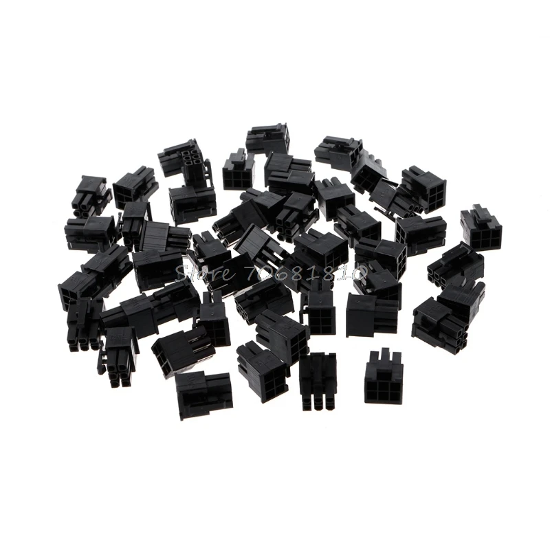 50 Pcs 4.2mm 6P 6 Pin Male Power Connector For PC Computer PCIE Plastic Shell New Drop