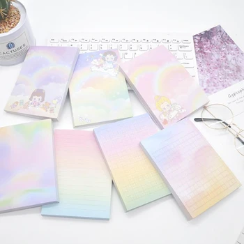 

1 Pcs Cute 100 Sheets Gradient Color Rainbow Unicorn Girls Memo Pads Korean Stationery Planner Notepad Papelaria School Office