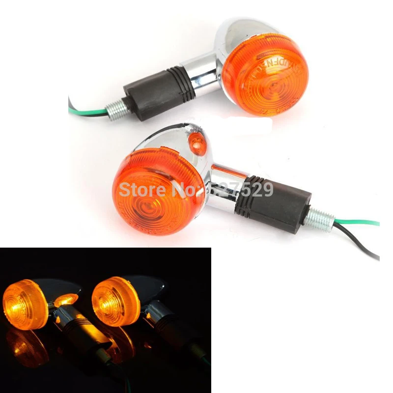 2X Motorcycle Amber Turn Signals Indicator Blinker Lamp Light For