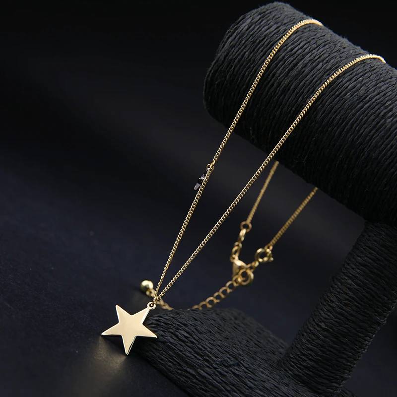 KISS ME New Popular Choker Necklace Three Layers Alloy Stars Moon Necklaces for Women Fashion Jewelry - Image 5