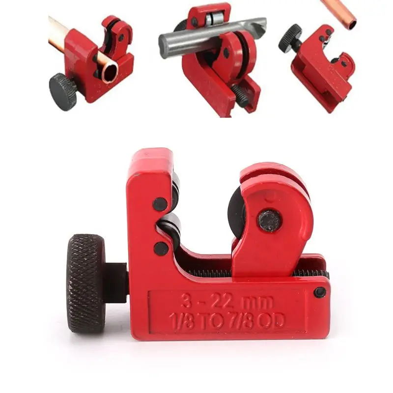 Rolson Mini Tube Cutter Home Garage DIY Repair Handy Tool Red 3-22mm Red 