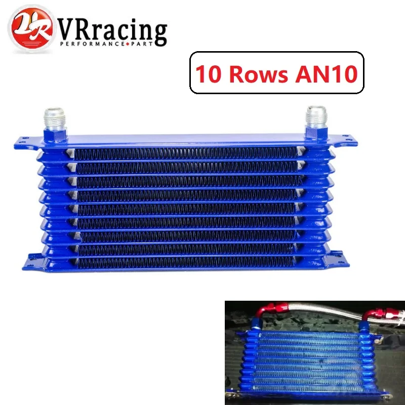 Universal 19 Row 10AN AN-10 AN 10 Engine Transmission Oil Cooler Blue