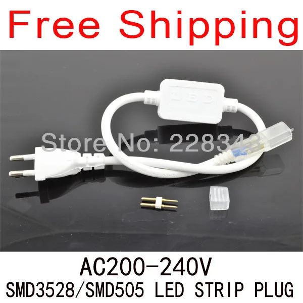 cheap 5pcs lot FREE SHIPPING! 3528 5050 SMD LED 220v Strip Plug, LED Strip Accessory Special Plug