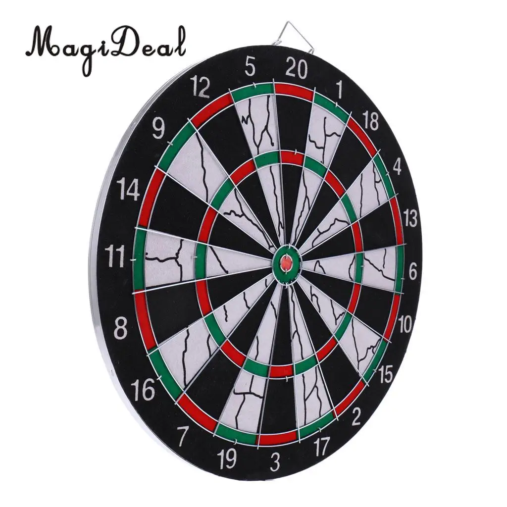 MagiDeal Portable Double-sided Dart Board Bulls-Eye Game with 6 Brass Darts