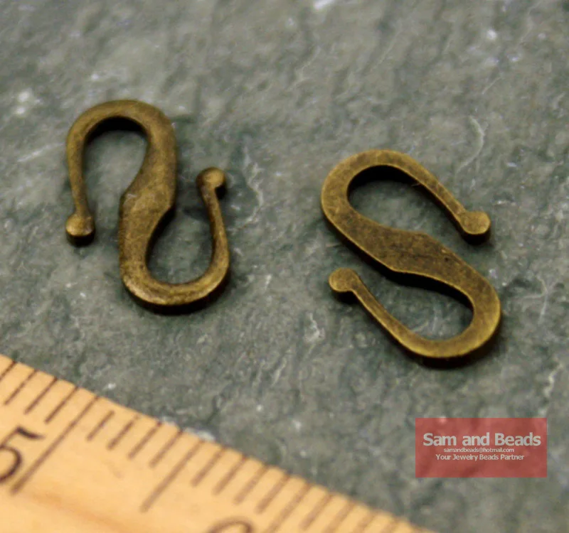11,5x7 мм "S" застежка-крючок позолоченные/серебряные/бронзовые ювелирные изделия - Цвет: bronze