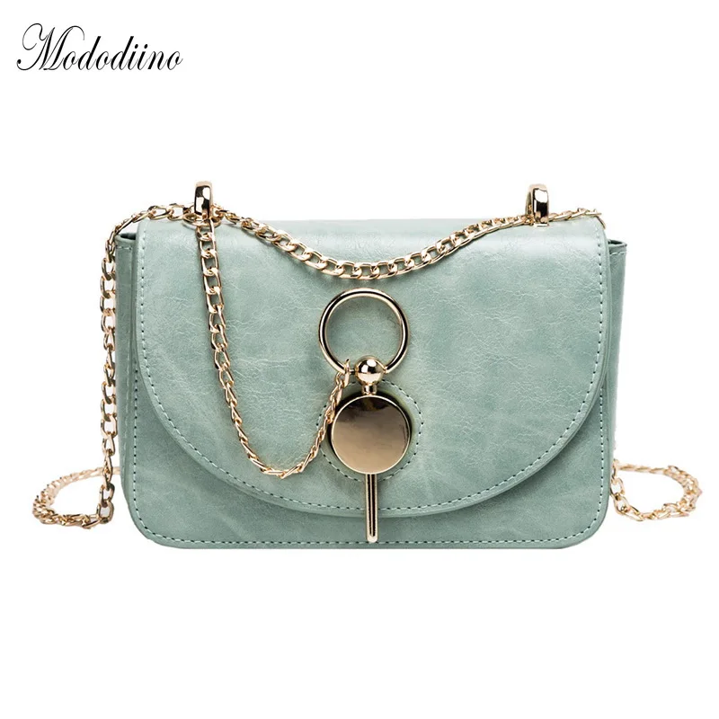 Mododiino Plug Lock Woman Shoulder Bags And Handbags Soft PU Leather Crossbody Bags Chains Laies Hand Bag Womens' Pouch DNV1085