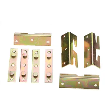 

4Set/lot Brass Wood Bed Rail Bracket Fitting Snap Connectors Furniture Hardware Accessory