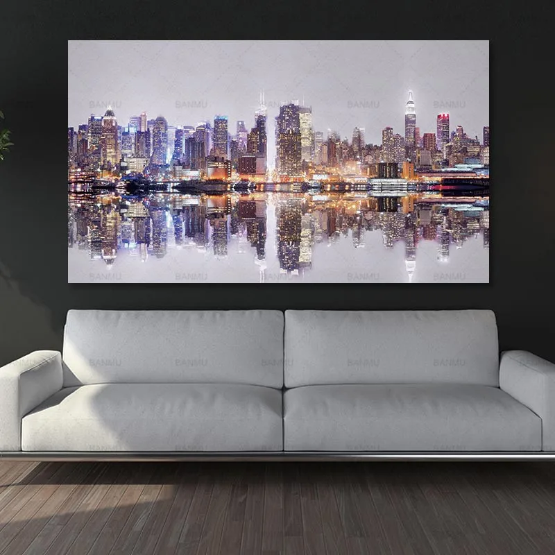 Canvas Painting Decoration Pictures Poster Picture for Living Room City Print Wall Art Landscape Paint Unframed