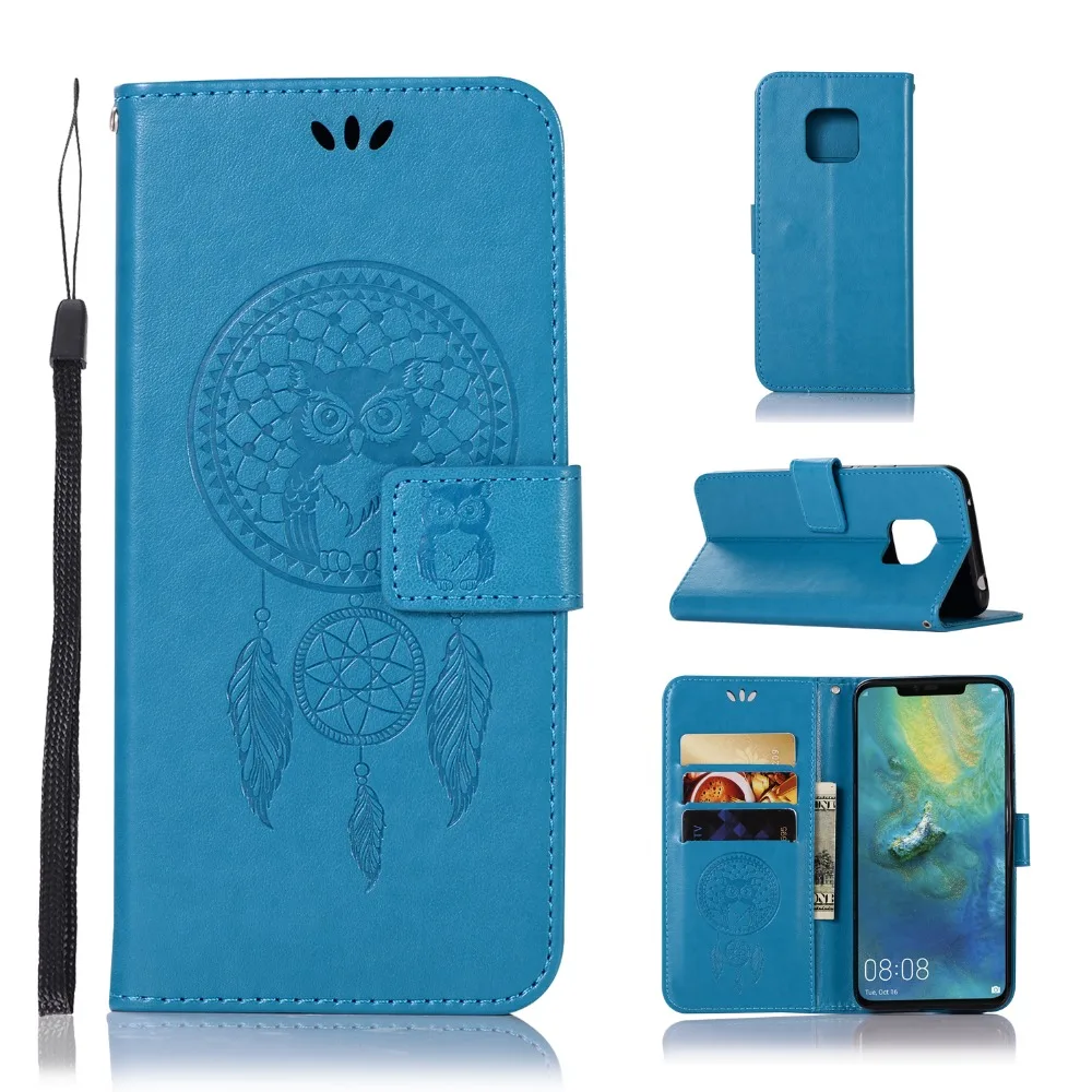 

Coque For Huawei Mate 20 Pro 10Lite Phone Case PU Leather Cover Fundas Wallet Flip 3D Owl Relief Shell for Huawei Nova 2i P8Lite
