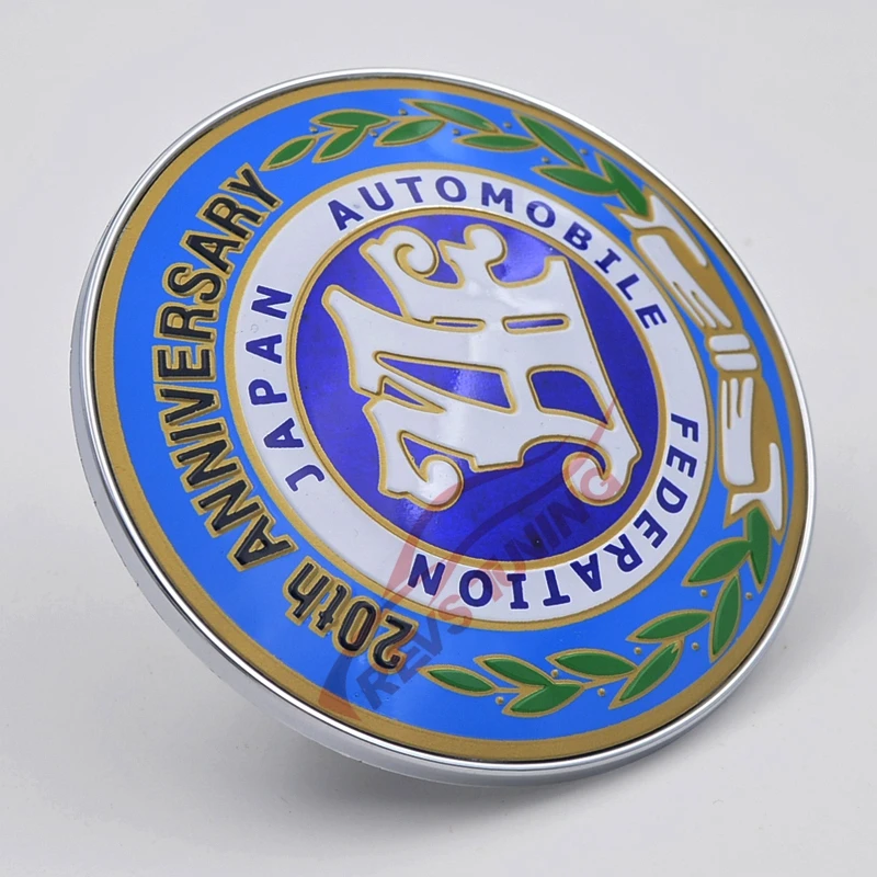 カラフルなユニバーサル20周年記念jdmカーフロントグリルデカール日本自動車連盟jafバッジエンブレムemblem badgejapan